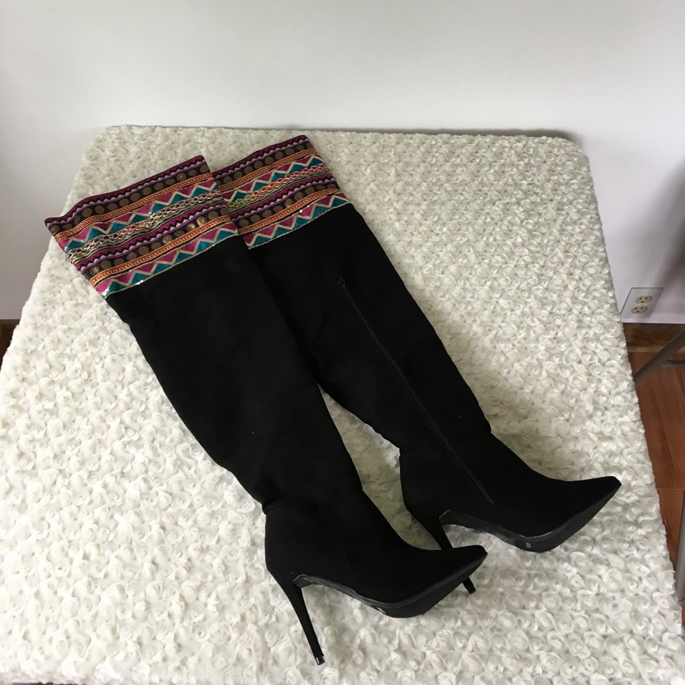 New Size 9 Anne Michelle Dedicate 64S Over the Knee Black Boots